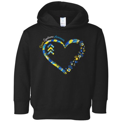 Down Syndrome Awareness Heart Down Right Perfect 321 T21 Toddler Hoodie