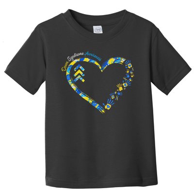 Down Syndrome Awareness Heart Down Right Perfect 321 T21 Toddler T-Shirt
