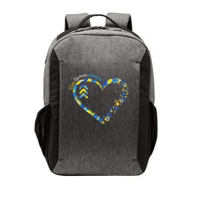 Down Syndrome Awareness Heart Down Right Perfect 321 T21 Vector Backpack