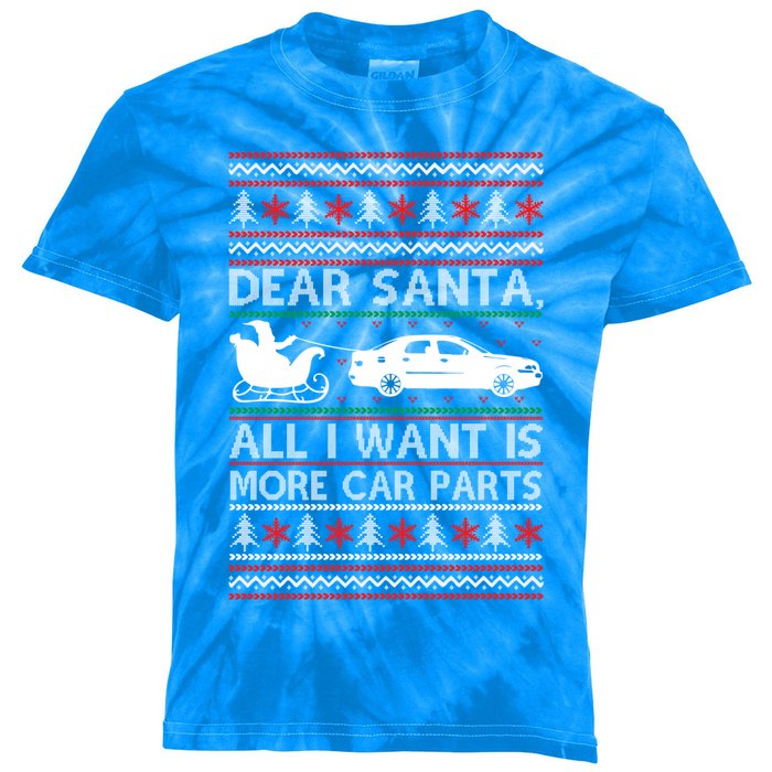 Dear Santa All I Want Is More Car Parts Christmas Cute Gift Kids Tie-Dye T-Shirt