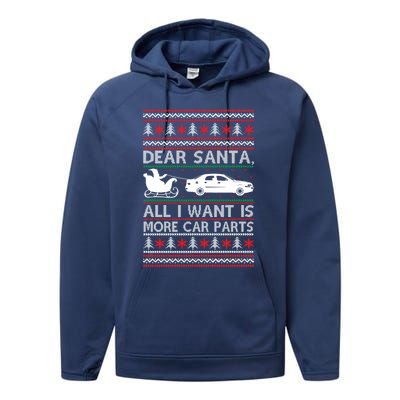 Dear Santa All I Want Is More Car Parts Christmas Cute Gift Performance Fleece Hoodie