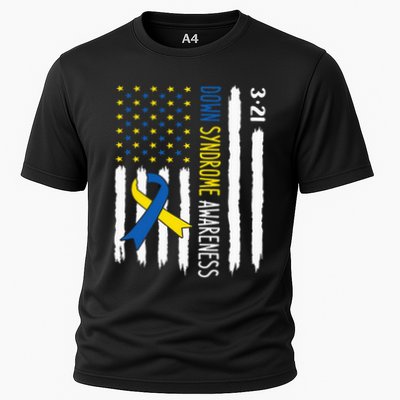 Down Syndrome Awareness Us Flag Trisomy 21 Performance Shirt