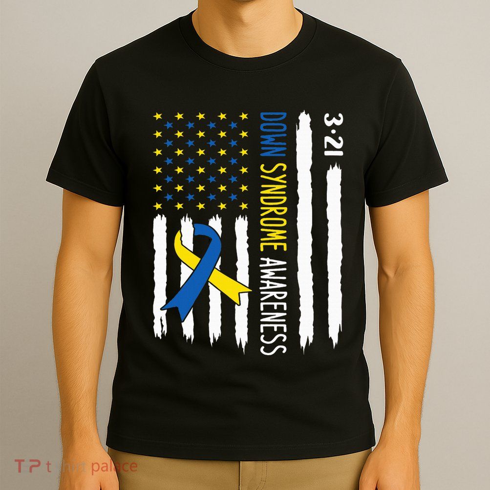 Down Syndrome Awareness Us Flag Trisomy 21 T-Shirt