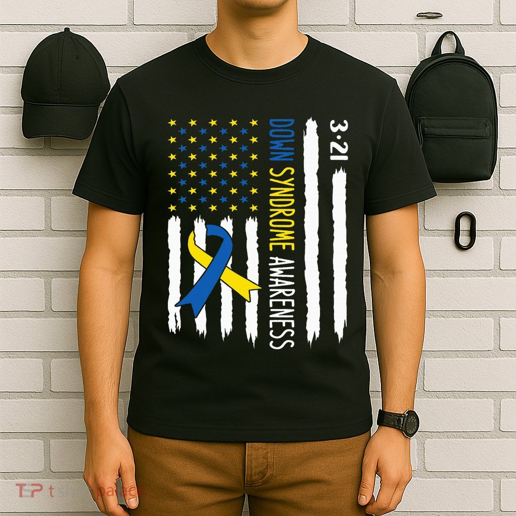 Down Syndrome Awareness Us Flag Trisomy 21 T-Shirt