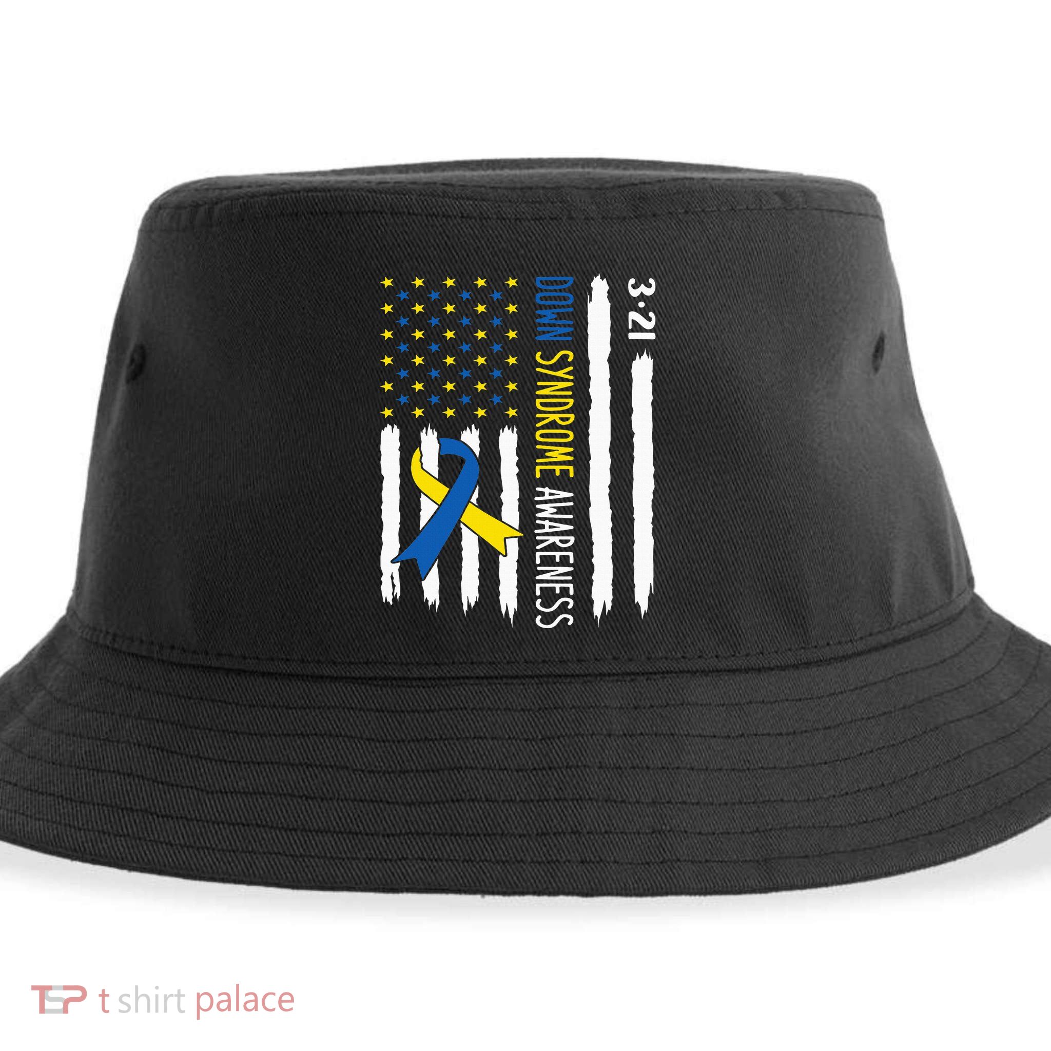 Down Syndrome Awareness Us Flag Trisomy 21 Sustainable Bucket Hat