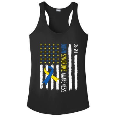 Down Syndrome Awareness Us Flag Trisomy 21 Ladies PosiCharge Competitor Racerback Tank