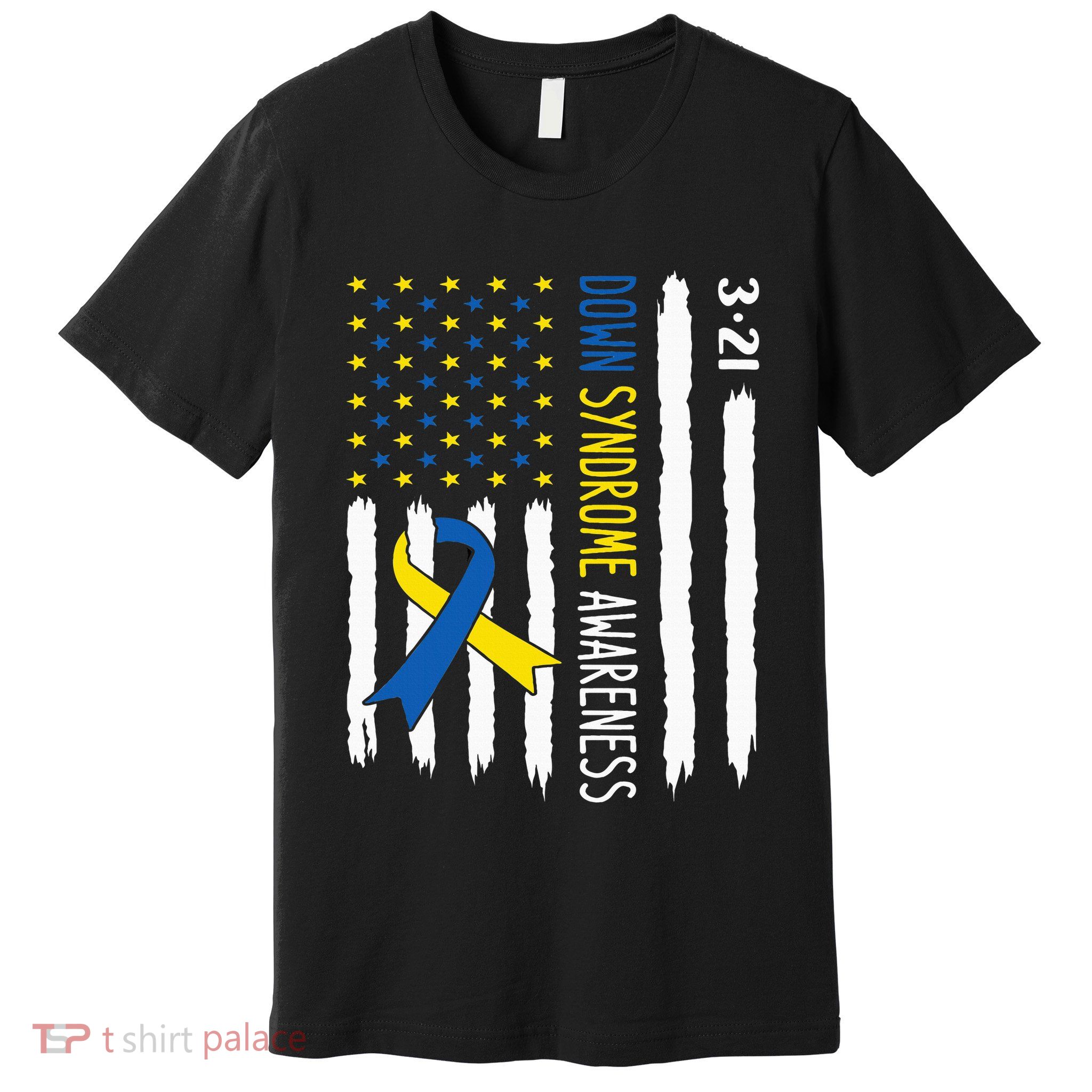 Down Syndrome Awareness Us Flag Trisomy 21 Premium T-Shirt