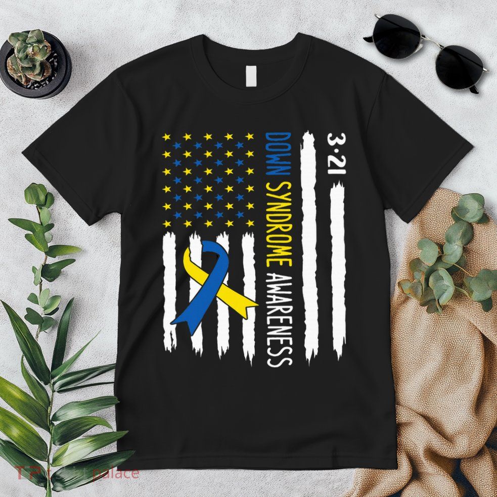 Down Syndrome Awareness Us Flag Trisomy 21 Premium T-Shirt
