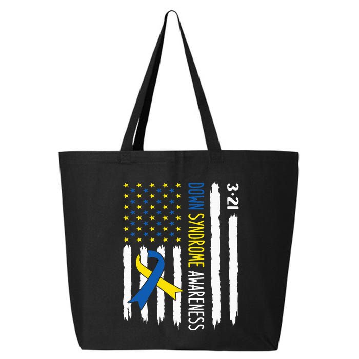 Down Syndrome Awareness Us Flag Trisomy 21 25L Jumbo Tote