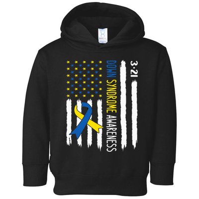 Down Syndrome Awareness Us Flag Trisomy 21 Toddler Hoodie