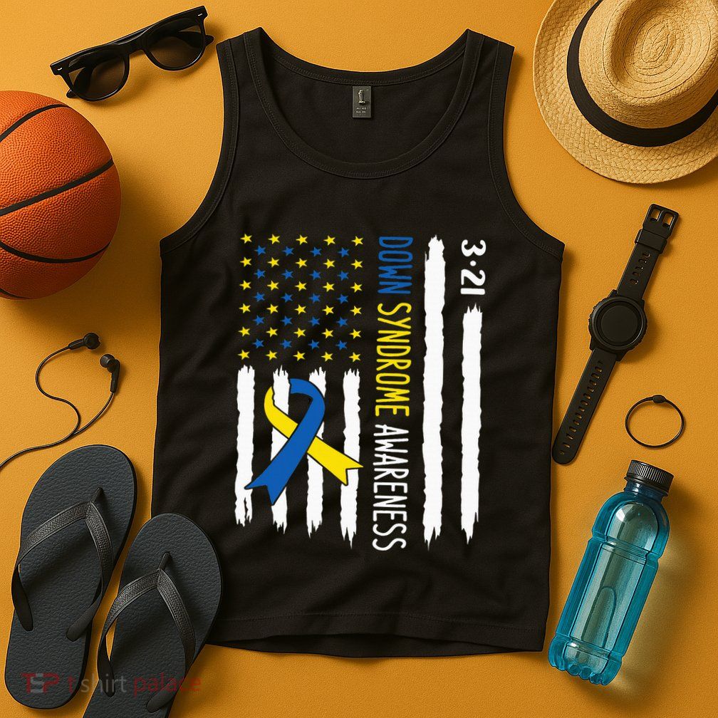 Down Syndrome Awareness Us Flag Trisomy 21 Tank Top