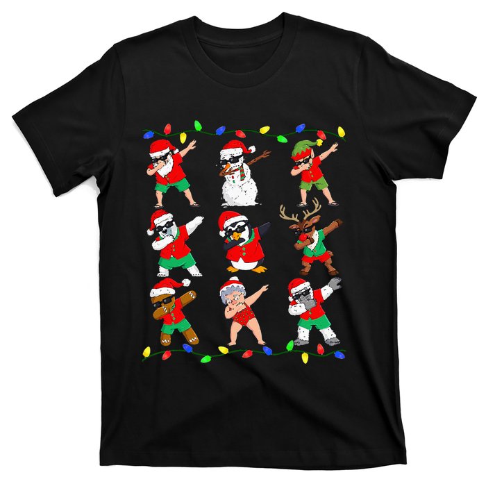 Dabbing Santa And Friends Christmas In July Xmas T-Shirt