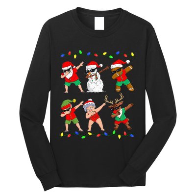 Dabbing Santa And Friends Christmas In July Xmas Long Sleeve Shirt