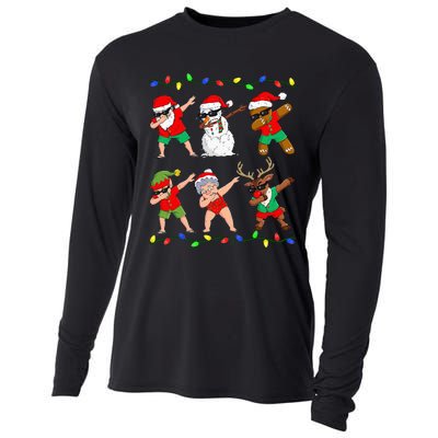 Dabbing Santa And Friends Christmas In July Xmas Cooling Performance Long Sleeve Crew