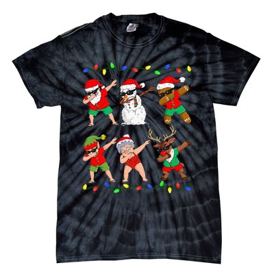 Dabbing Santa And Friends Christmas In July Xmas Tie-Dye T-Shirt