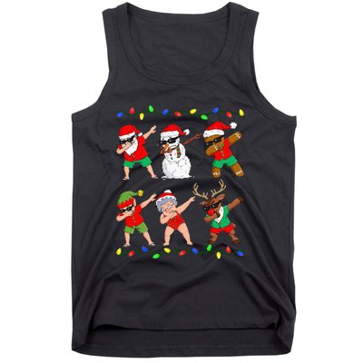 Dabbing Santa And Friends Christmas In July Xmas Tank Top