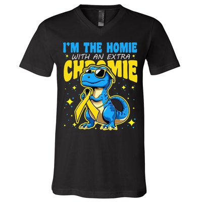 Down Syndrome Awareness Im The Homie With An Extra Chromie V-Neck T-Shirt