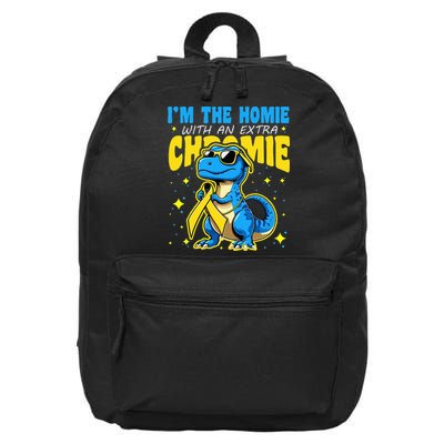 Down Syndrome Awareness Im The Homie With An Extra Chromie 16 in Basic Backpack