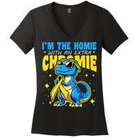 Down Syndrome Awareness Im The Homie With An Extra Chromie Women's V-Neck T-Shirt