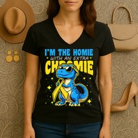 Down Syndrome Awareness Im The Homie With An Extra Chromie Women's V-Neck T-Shirt