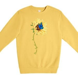 Down Syndrome Awareness Sunflower Butterfly Premium Crewneck Sweatshirt