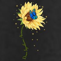 Down Syndrome Awareness Sunflower Butterfly 7 Panel Mesh Trucker Snapback Hat