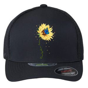 Down Syndrome Awareness Sunflower Butterfly Flexfit Unipanel Trucker Cap