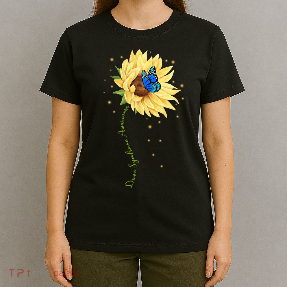 Down Syndrome Awareness Sunflower Butterfly T-Shirt
