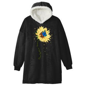 Down Syndrome Awareness Sunflower Butterfly Hooded Wearable Blanket