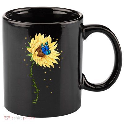 Down Syndrome Awareness Sunflower Butterfly 11oz C Handle Ceramic Mug