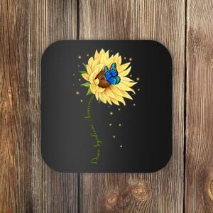 Down Syndrome Awareness Sunflower Butterfly Coaster