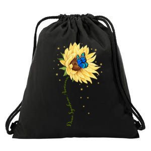 Down Syndrome Awareness Sunflower Butterfly Drawstring Bag