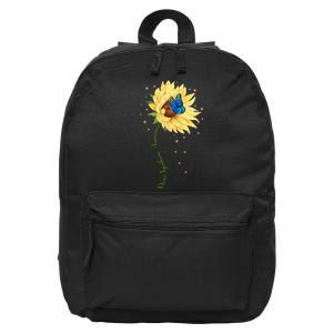 Down Syndrome Awareness Sunflower Butterfly 16 in Basic Backpack