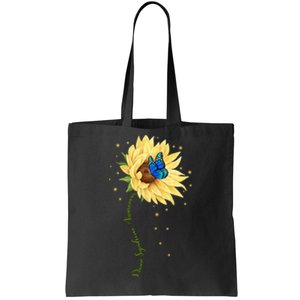 Down Syndrome Awareness Sunflower Butterfly Tote Bag