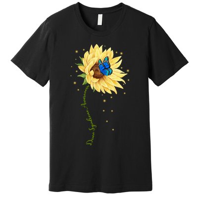 Down Syndrome Awareness Sunflower Butterfly Premium T-Shirt