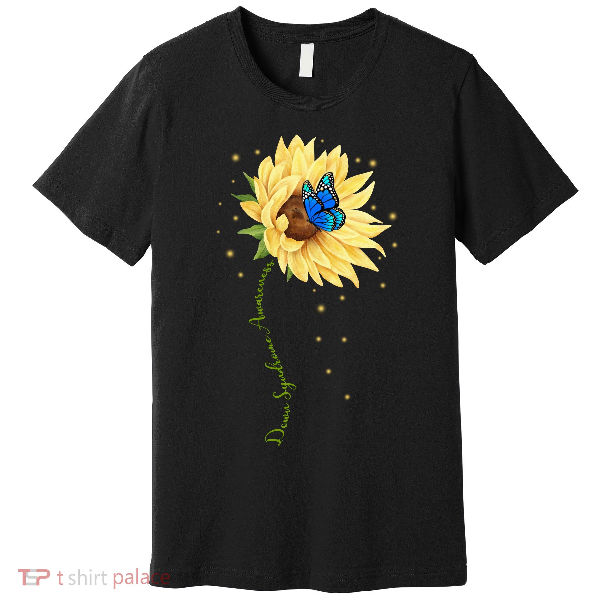 Down Syndrome Awareness Sunflower Butterfly Premium T-Shirt
