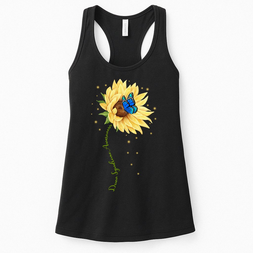 Down Syndrome Awareness Sunflower Butterfly Womens Tank Top