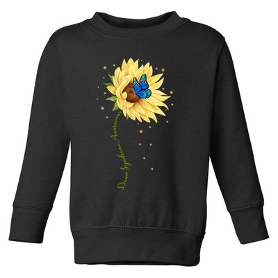 Down Syndrome Awareness Sunflower Butterfly Toddler Sweatshirt