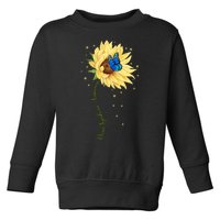 Down Syndrome Awareness Sunflower Butterfly Toddler Sweatshirt