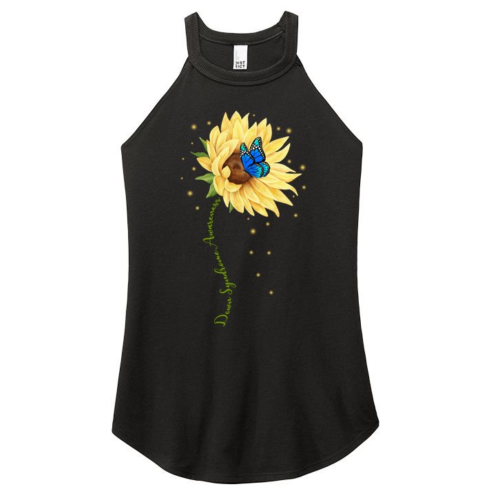 Down Syndrome Awareness Sunflower Butterfly Women's Perfect Tri Rocker Tank
