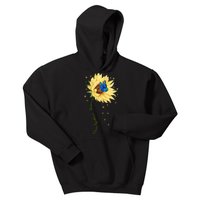 Down Syndrome Awareness Sunflower Butterfly Kids Hoodie