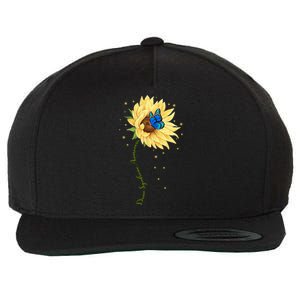 Down Syndrome Awareness Sunflower Butterfly Wool Snapback Cap