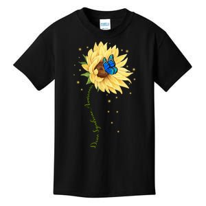 Down Syndrome Awareness Sunflower Butterfly Kids T-Shirt