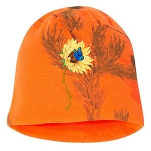 Down Syndrome Awareness Sunflower Butterfly Kati - Camo Knit Beanie