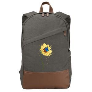 Down Syndrome Awareness Sunflower Butterfly Cotton Canvas Backpack