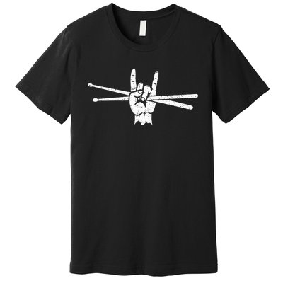 Drum Sticks Art Percussion Drum Player Premium T-Shirt