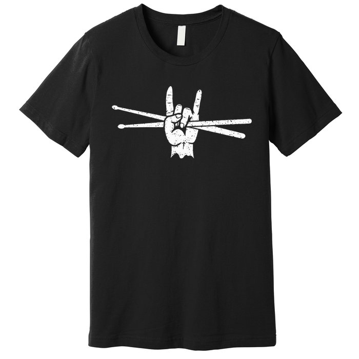 Drum Sticks Art Percussion Drum Player Premium T-Shirt