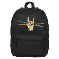 Drum Sticks Art Percussion Drum Player 16 in Basic Backpack