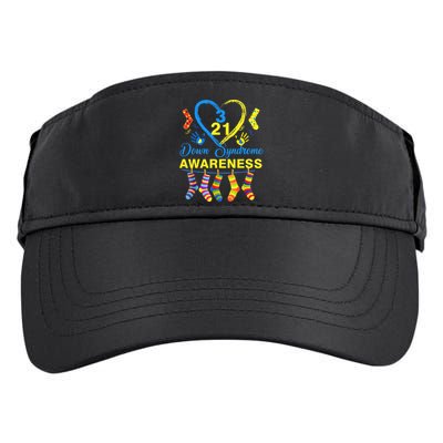 Down Syndrome Awareness Colorful Socks Adult Drive Performance Visor