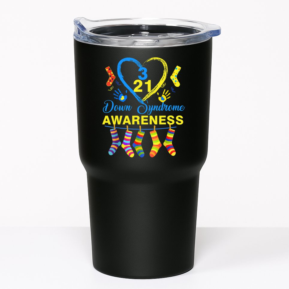 Down Syndrome Awareness Colorful Socks Tumbler